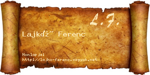 Lajkó Ferenc névjegykártya