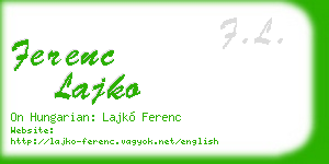 ferenc lajko business card